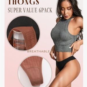 Breathable Brown Thongs 5-Pack
